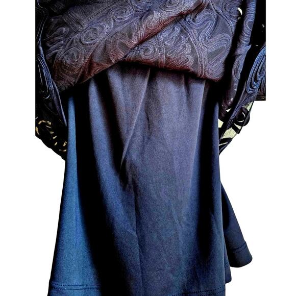 J S Collections Short Sleeve Mesh Dress Cocktail Navy Blue SZ 8 - Picture 6 of 10